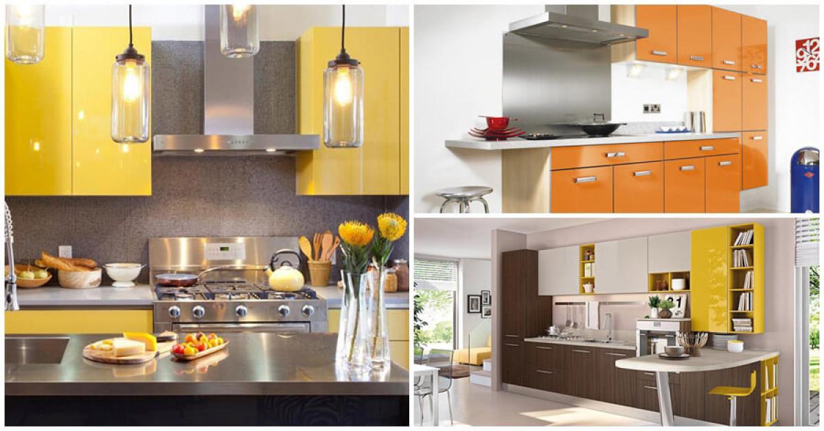 Слънчеви и оригинални кухни с елементи в жълто и оранжево