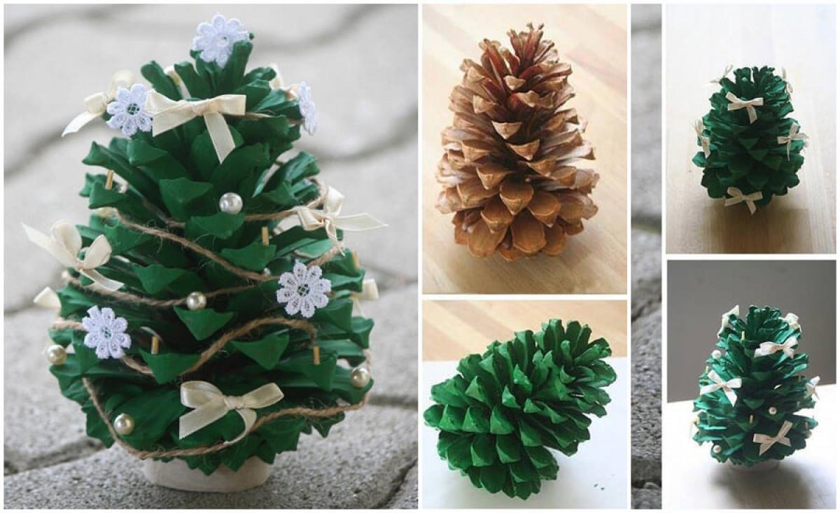 Направете си симпатично коледно дръвче от шишарка