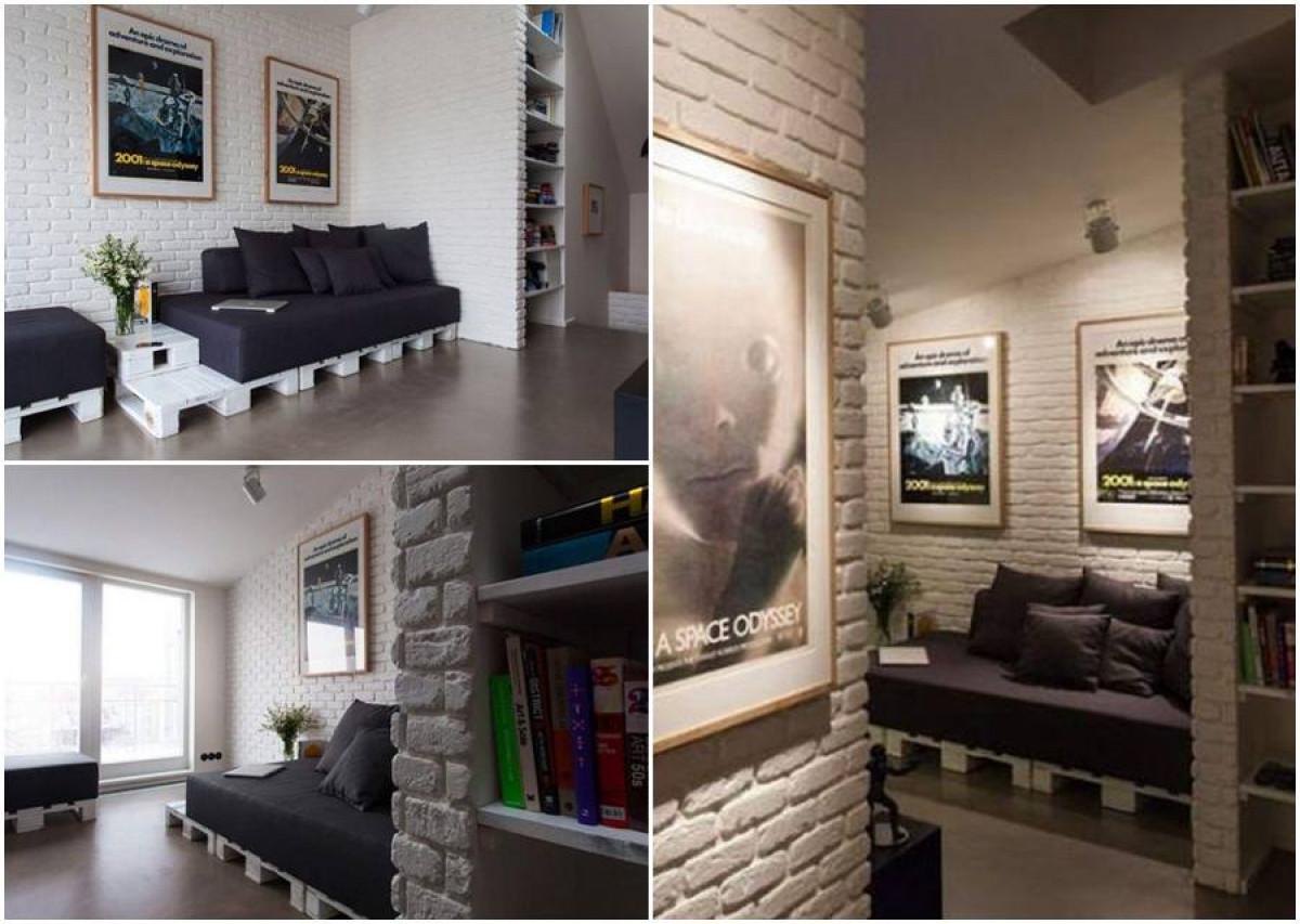 Светла дневна с изключително интересен диван