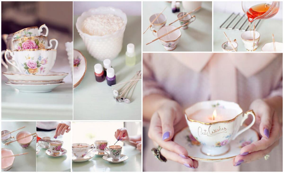 Превърнете стария сервиз за чай в очарователни свещници