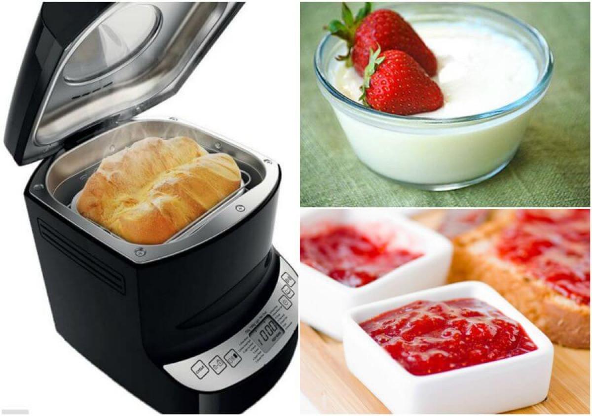 Хляб, кисело мляко, конфитюр