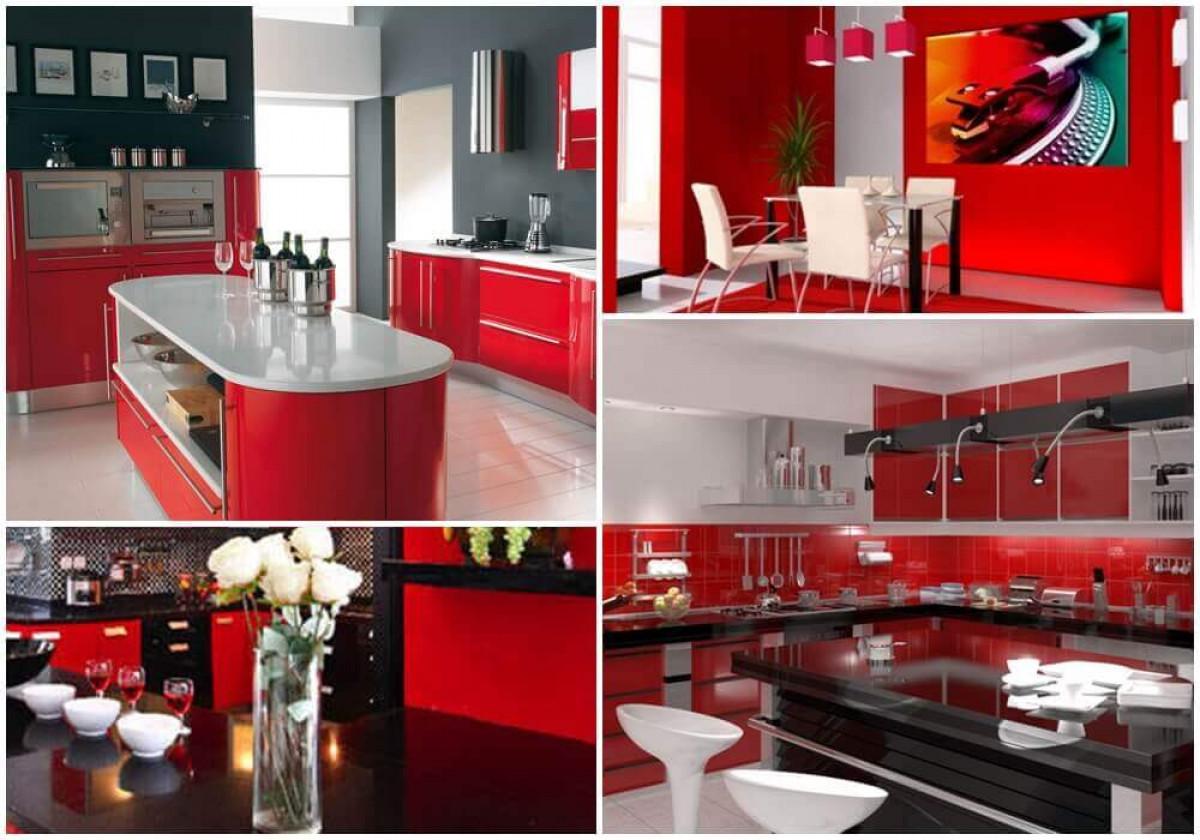 А в кухнята? Нека внесем червените тонове и там!