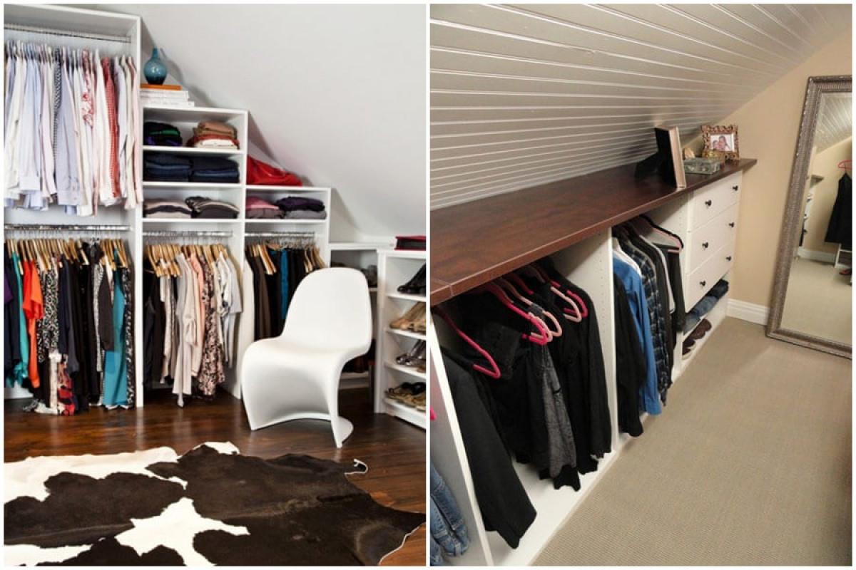 Мансардата може да се превърне във функционален гардероб