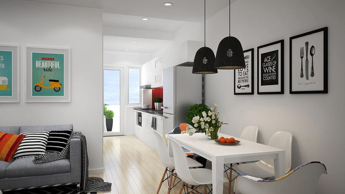 Добре дошли в тази елегантна кухня с минималистичен дизайн