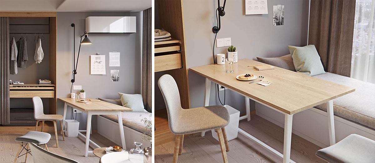 Трапезарна зона и компактен гардероб