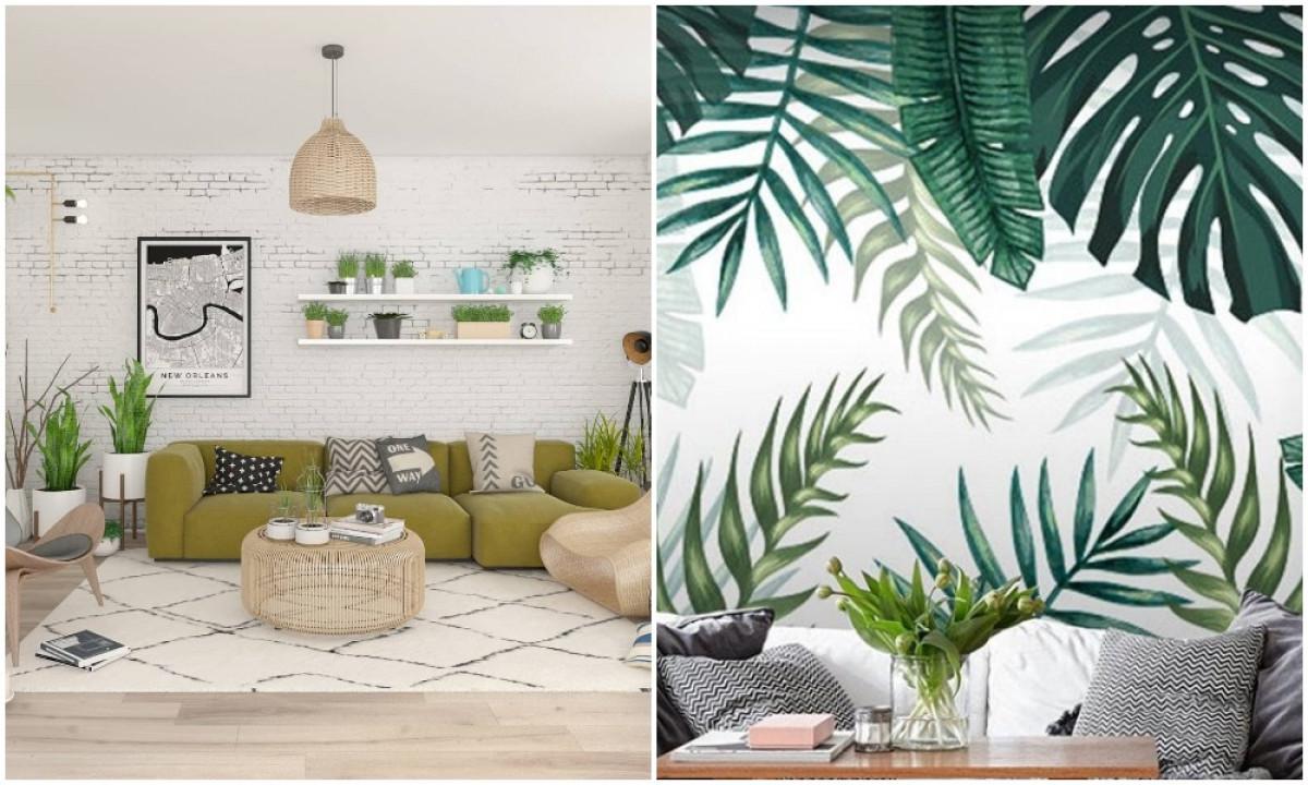 Тапети в зеления интериор на дневната