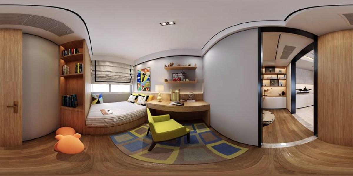 Панорамен поглед към приветлива детска стая