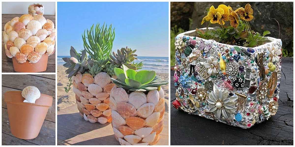 Мидички, мъниста и дрънкулки - всичко може да се озове на саксията