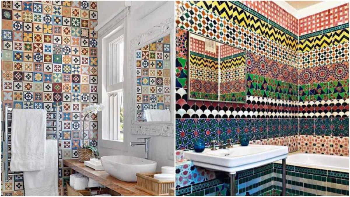 Неподражаем колорит в банята с португалски плочки