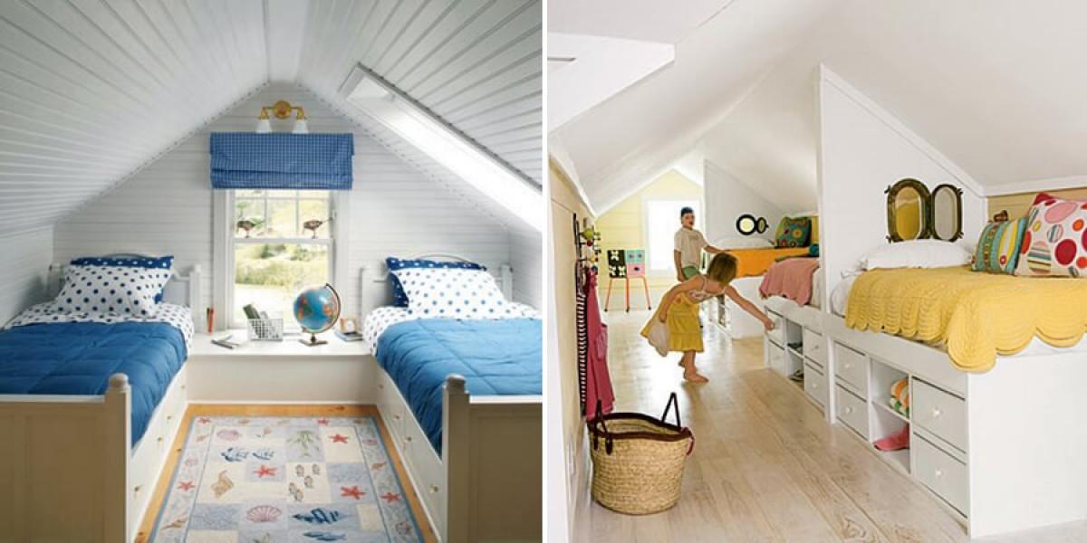 Таванска детска стая за няколко деца