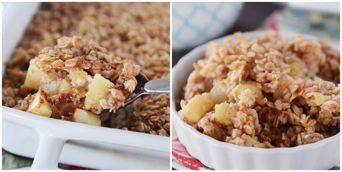 Овесени ядки на фурна с вкус на ябълков пай