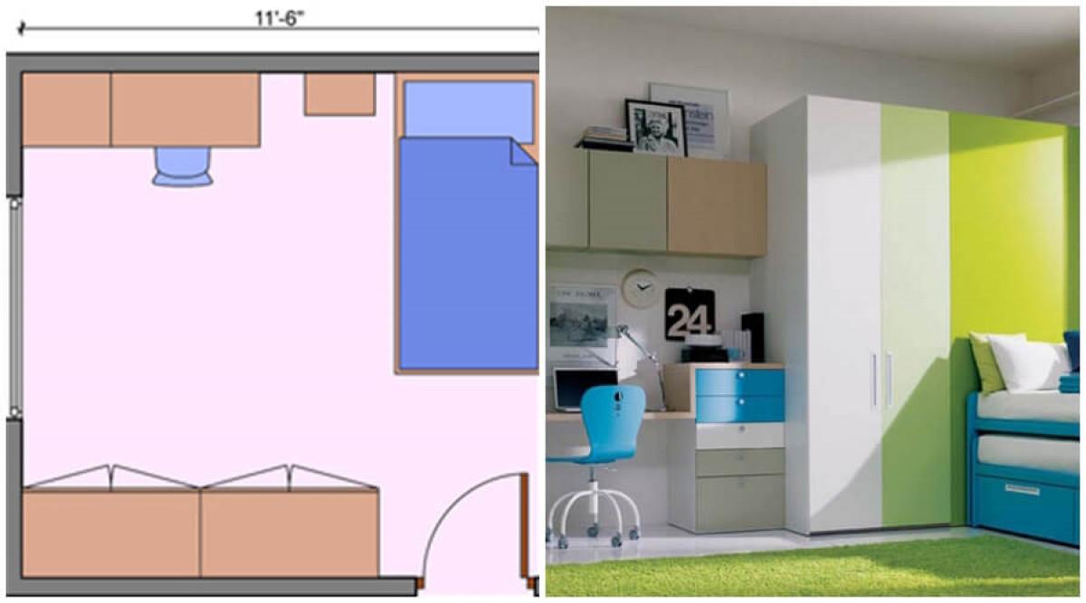 Предвидете повече място за съхранение в детска стая със средни размери