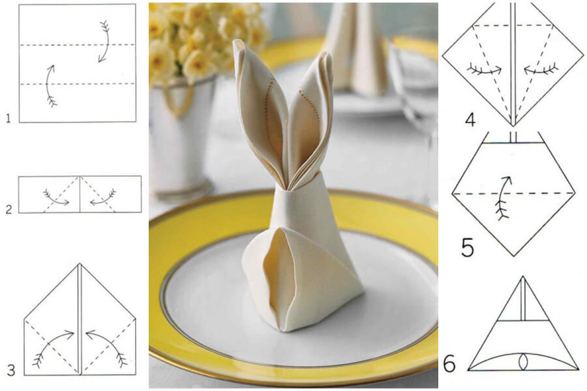 Превърнете салфетката в чаровно великденско зайче