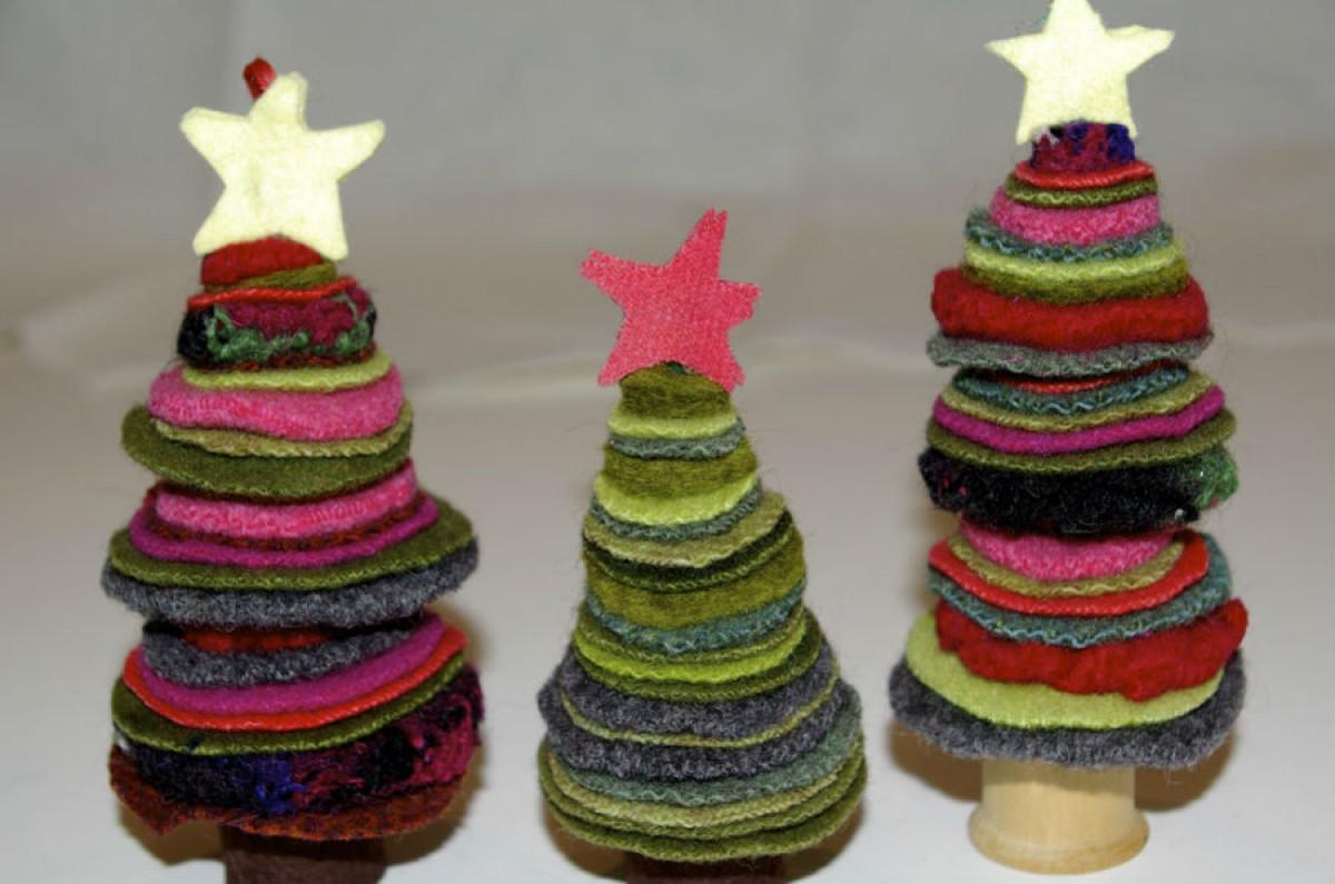 Коледни елхички от вълна