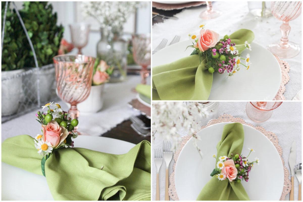 Украсете салфетките с ароматни пролетни цветя