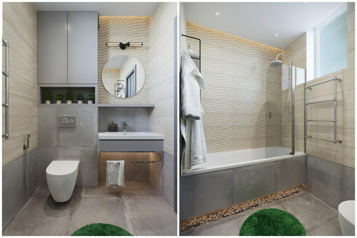 Практична баня в неутрални нюанси