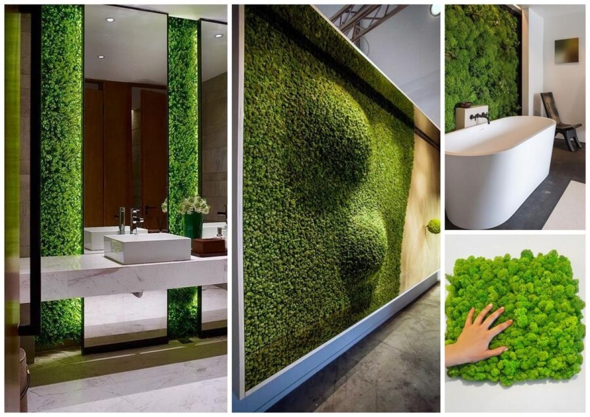 Зелен мъх дори в банята