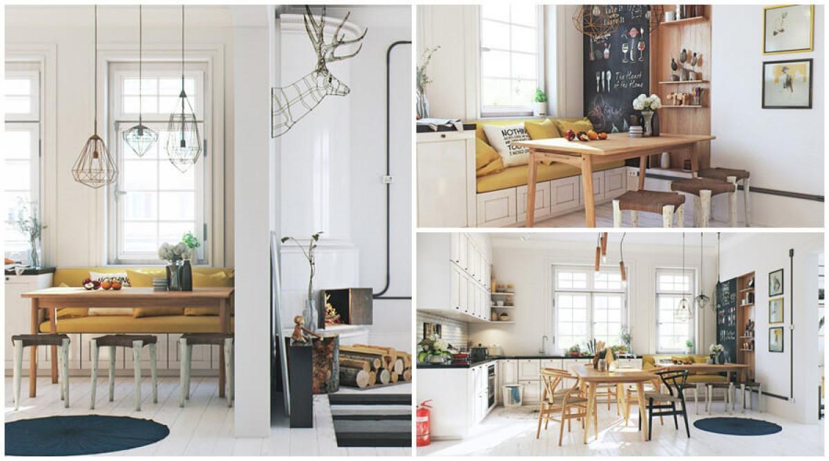 Трапезарията е част от просторната кухня