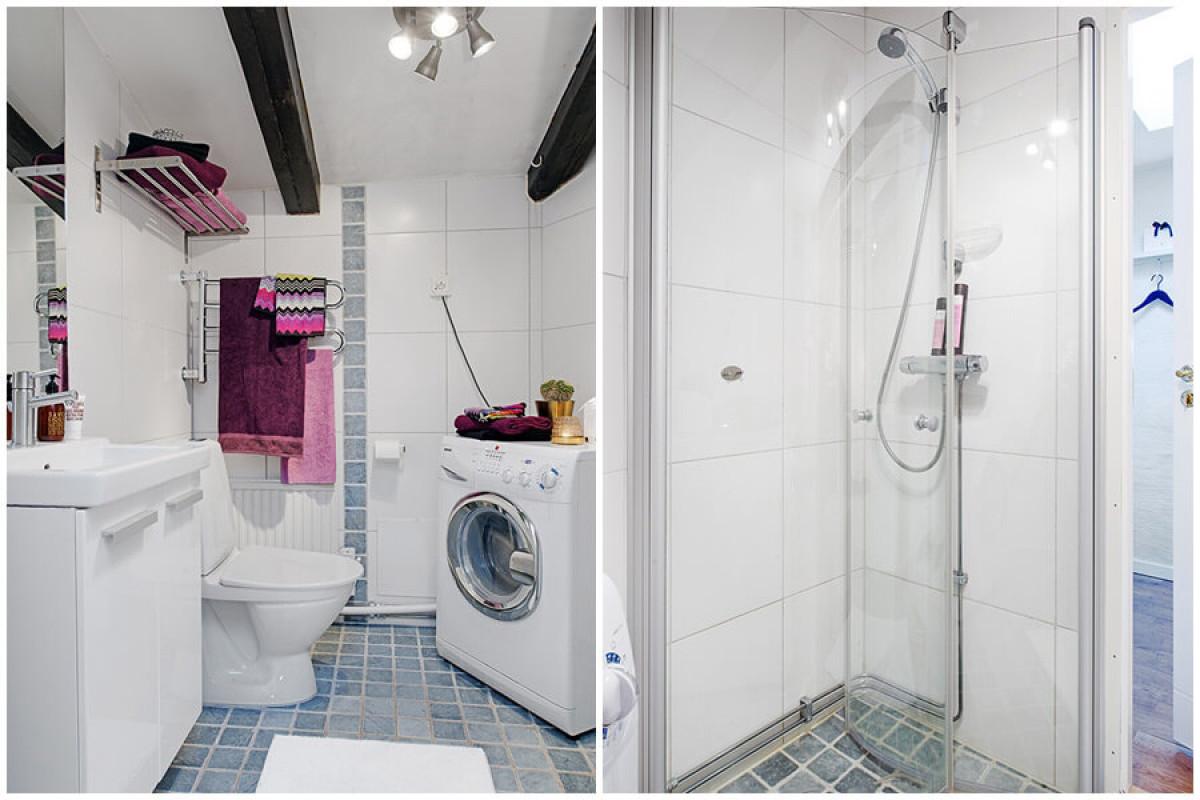 Малката баня впечатлява със свежо и приятно излъчване