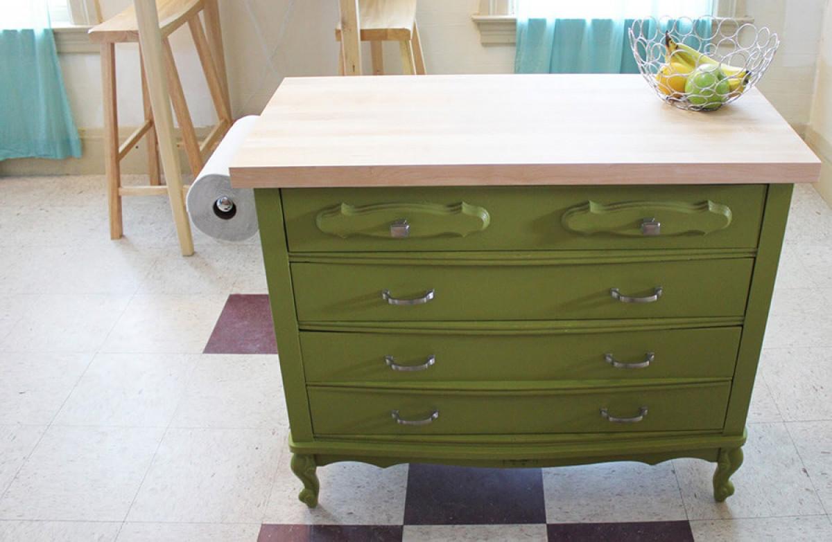 Преобразете стария скрин в практичен кухненски остров