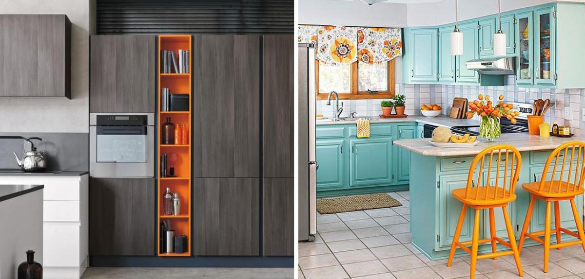 Оранжевите елементи в кухнята