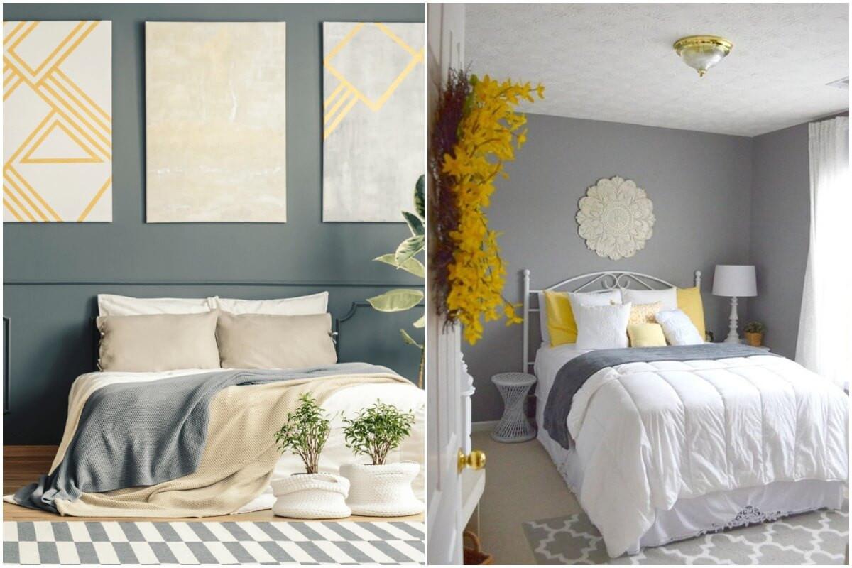 Сиво с жълти багри