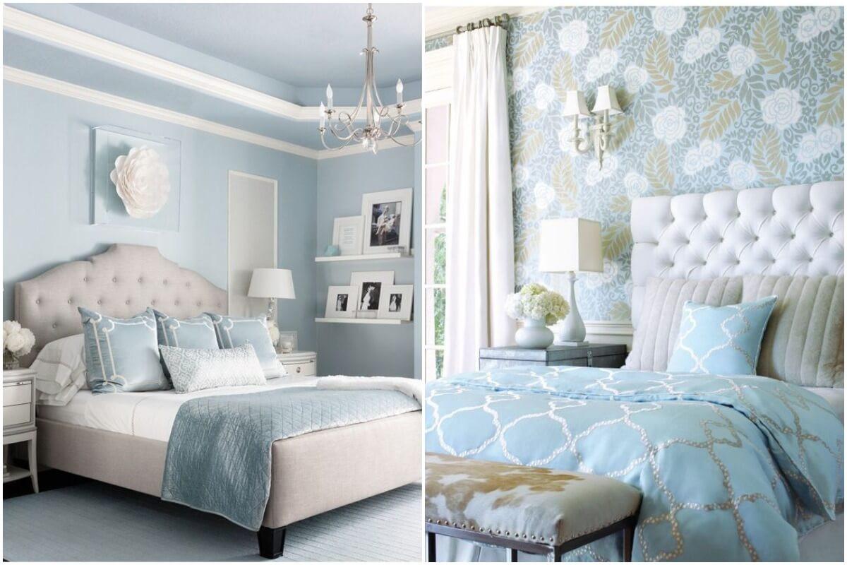 Светло синьо и бяло