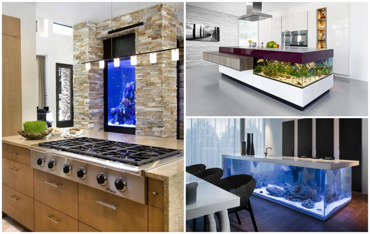 Пренесете морето в дома си, като превърнете аквариума в част от кухненското обзавеждане