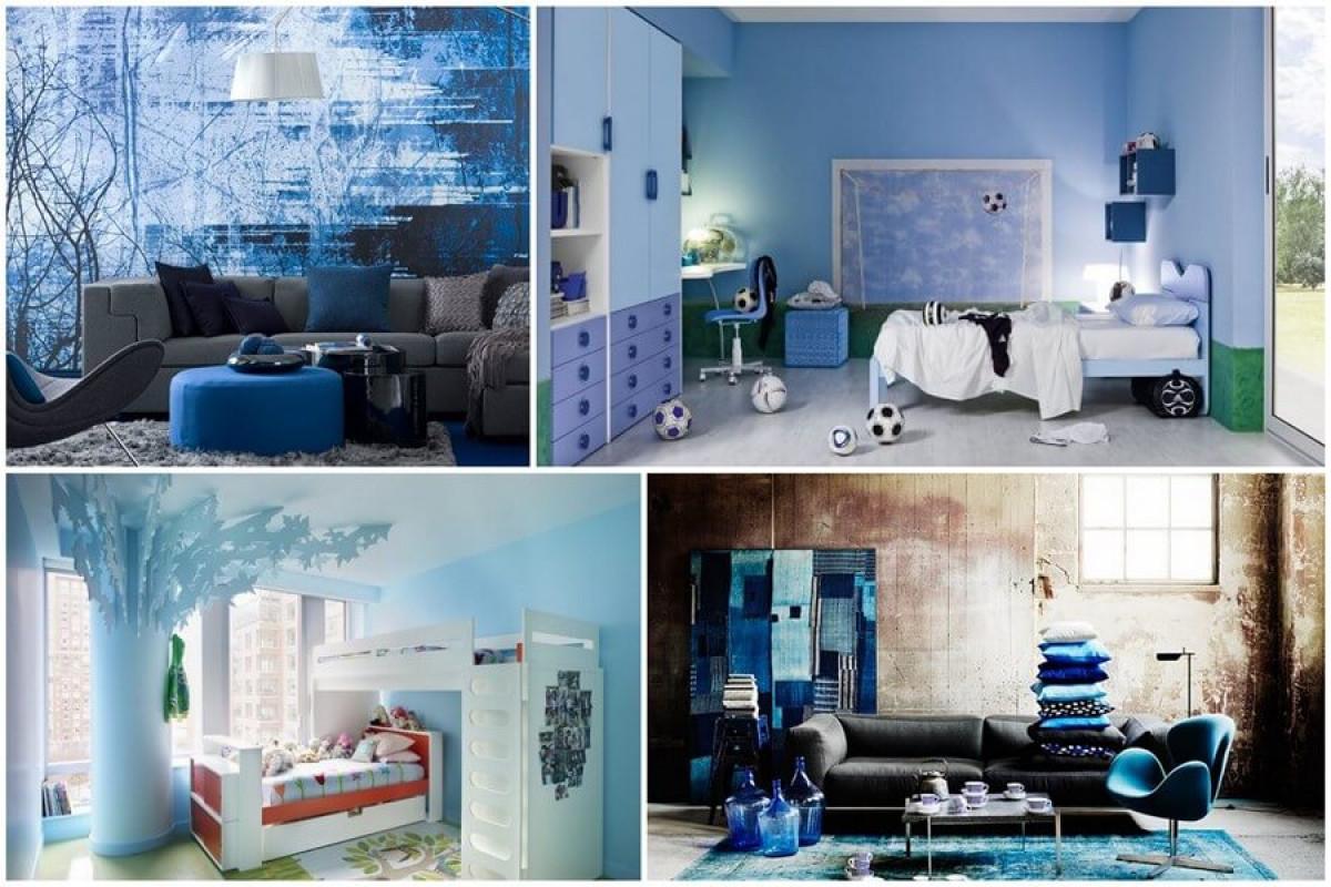 Заложете на синьото за интериорните решения за дома