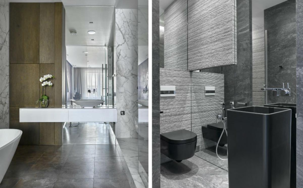 Изчистени и стилни линии в двете бани