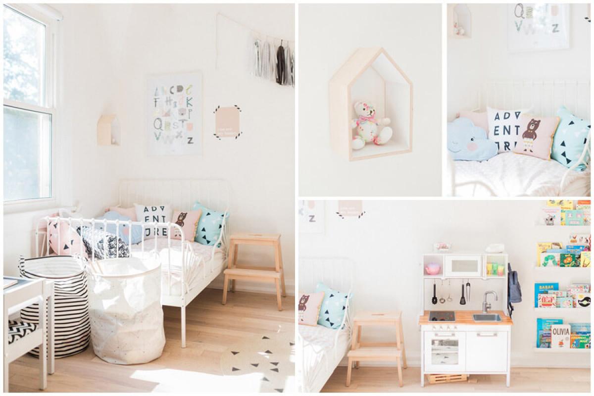 Изчистената бяла стая засиява с декорации в пастелни нюанси