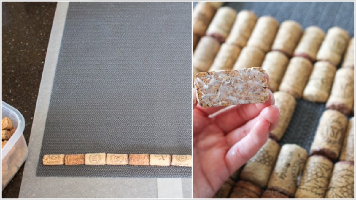 Да залепим корка към подложката