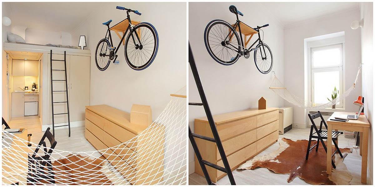 Хол, кухня, баня, спалня и дори хамак на 13 кв. м.