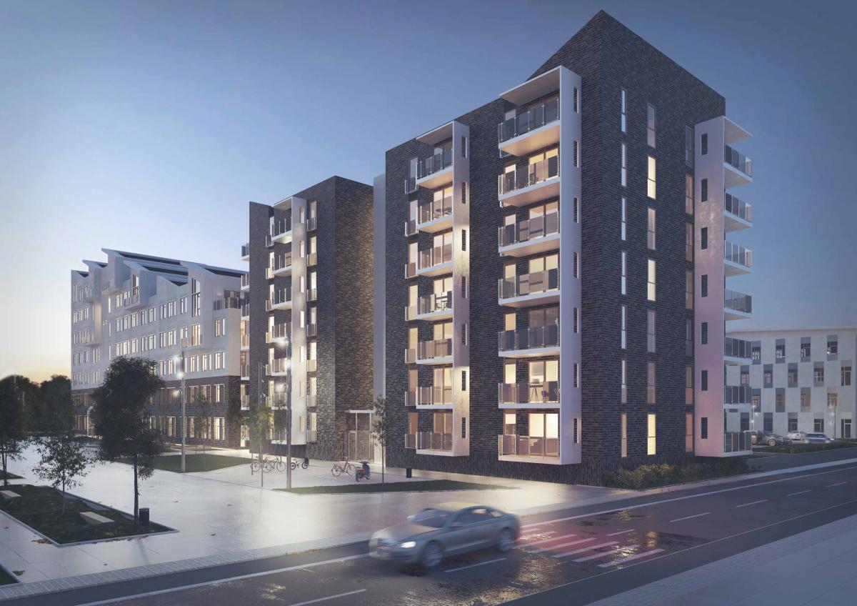 Екстериорна визуализация на сграда в Дания-Олборг