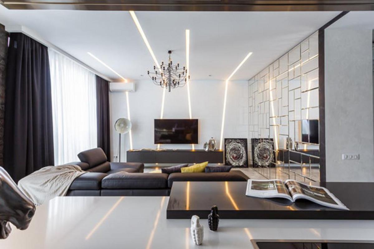 Високотехнологичен интериор – тук меката мебел е на почит