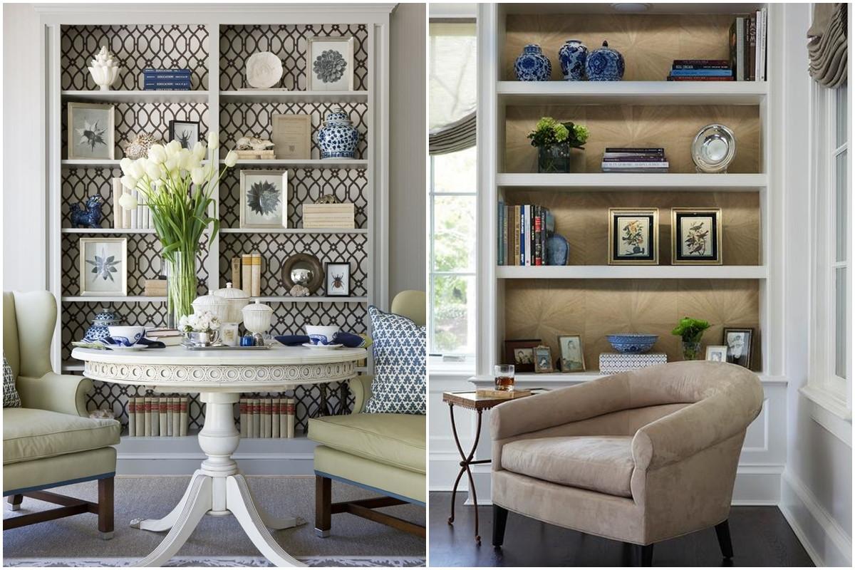 Ниша за съхранение, декорирана с тапет