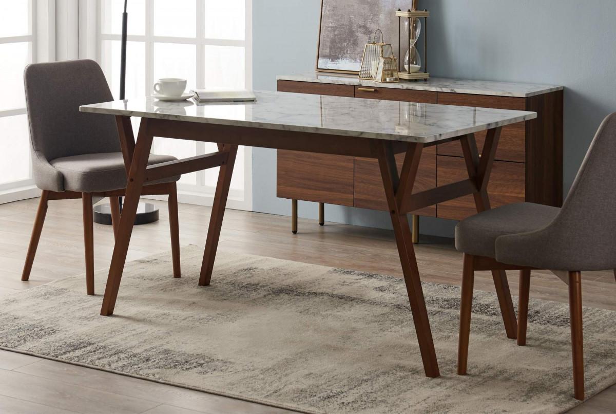 7. Правоъгълна маса с мраморен плот