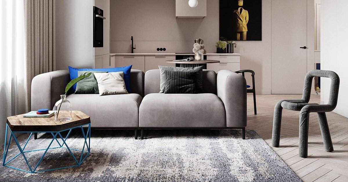 Апартамент със страхотни сини акценти