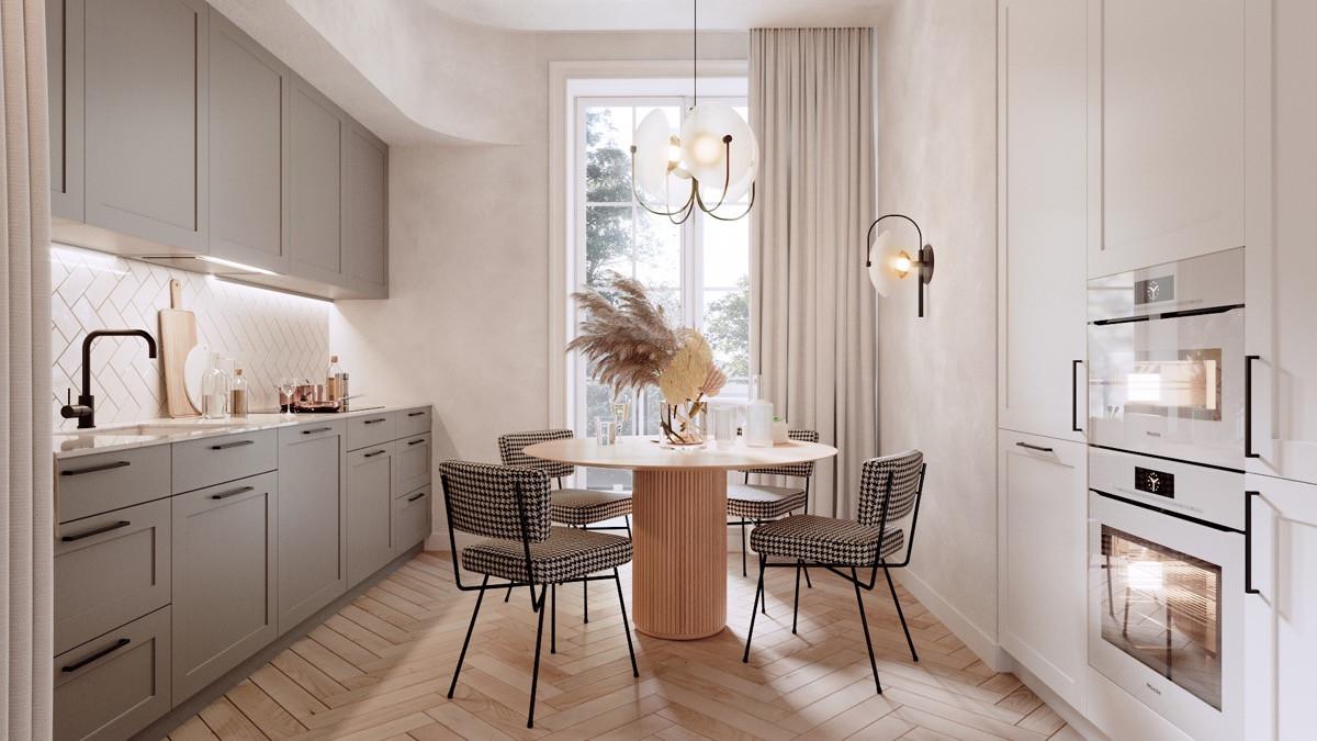 Кокетна трапезария с бохо елементи