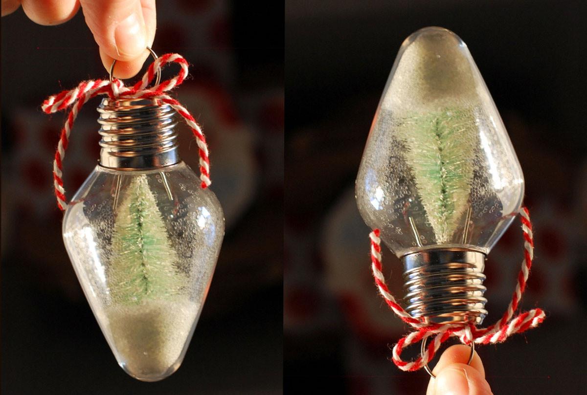 Мини снежен орнамент от крушка