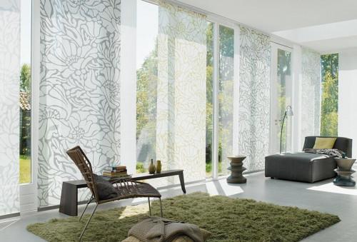 Щорите тип "Японска стена" са идеални за големи прозорци