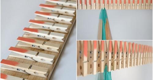 Направи си сам креативна закачалка от щипки за пране