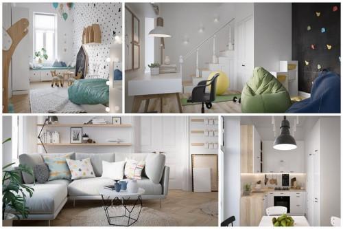 Модерен апартамент с интериор в нежни тонове