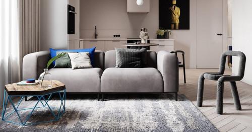 Апартамент със страхотни сини акценти