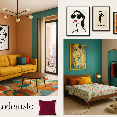 Retro Fusion Living Room and Bedroom