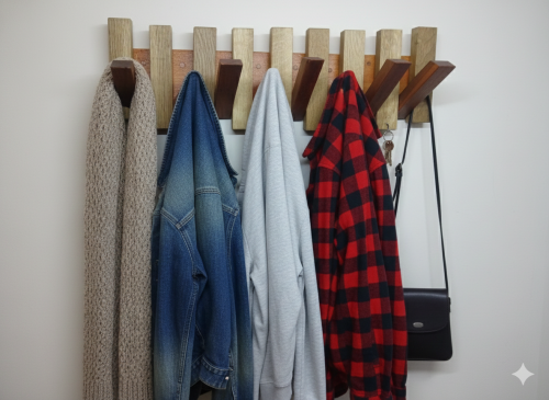 3д Арт пано функционална закачалка за стена -2