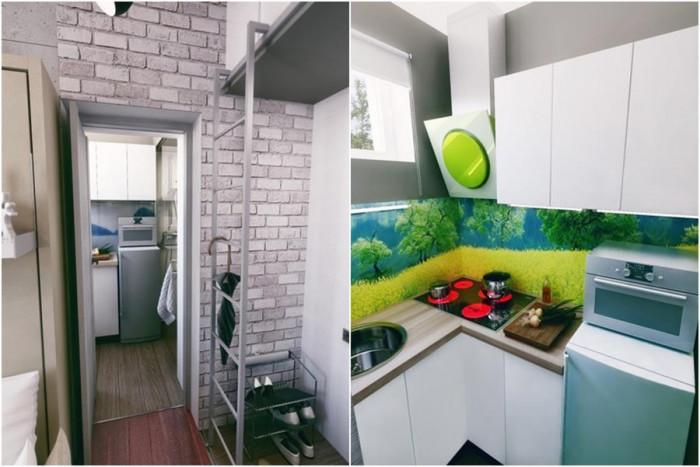 Коридорът ни отвежда право в сладурска мини-кухня