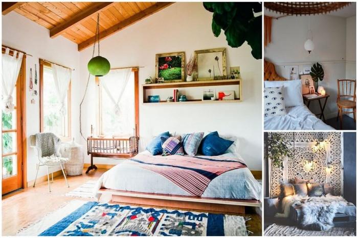 Осветлението е акцент в бохемската спалня