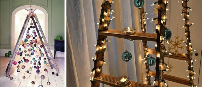 Ако нямате истинска елха, и стълбата ще свърши работа