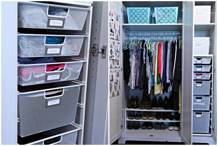 Използвайте комбинирани закачалки, за да спестите място